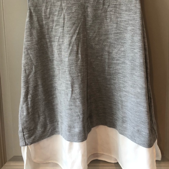 Like new! J. Crew gray and white mock-layered top - Picture 2 of 4